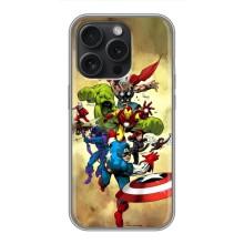 Чехол МАРВЕЛ для Айфон 16 Про (AlphaPrint) – Герои Марвел