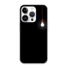 Чехол с картинками на черном фоне для iPhone 16 Pro (Лампочка)