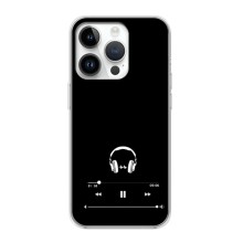 Чехол с картинками на черном фоне для iPhone 16 Pro (Плеер)