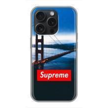 Чеохол для iPhone 16 Pro з картинкою Supreme (AlphaPrint) – Стиль Supreme