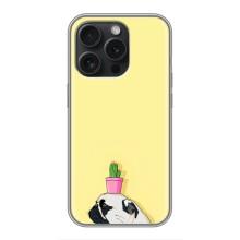 Бампер для iPhone 16 Pro с картинкой "Песики" – Кактус на голове
