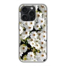 Чохол з ромашками на iPhone 16 Pro – Рамка в ромашках