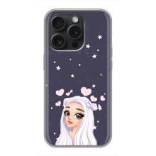 Чехол Стильные девушки на iPhone 16 Pro – Девушка и сердечки