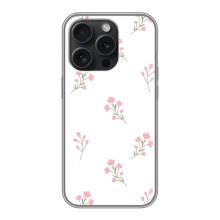 Чохол з розовим принтом для iPhone 16 Pro (Рожеві квіти)