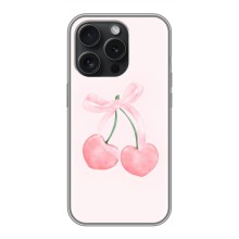 Чохол з розовим принтом для iPhone 16 Pro (Рожеві вишні)