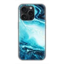 Мраморный чехол на iPhone 16 Pro (VPrint) – Голубой мрамор