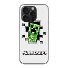 Чохли для iPhone 16 Pro (Персонажі МайнКрафт) – Кріпер