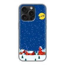 Силіконовий бампер на різдво для iPhone 16 Pro – Місто в снігу