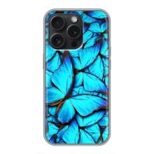 Силиконовый бампер с картинкой животных для iPhone 16 Pro (Крылья бабочек)