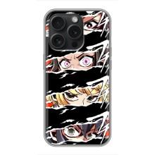 Силиконовые чехлы с глазами Anime для Айфон 16 Про – Глаза на чорном