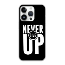 Силиконовый Чехол на iPhone 16 Pro с картинкой Nike (Never Give UP)
