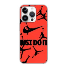 Силиконовый Чехол Nike Air Jordan на Айфон 16 Про (Just Do It)