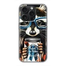 Силиконовый Чехол с Енотами на iPhone 16 Pro – Енот в очках