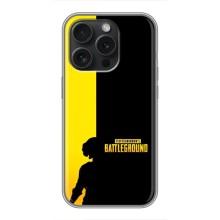 Чохол (TPU) з картинкою "Лого Пабг" на Айфон 16 Про (Battlegrounds)