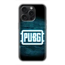 Чохол (TPU) з картинкою "Лого Пабг" на Айфон 16 Про (Лого PUBG)