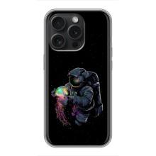 Силиконовый Чехол с принтом "Космонавты" на iPhone 16 Pro – В руках земля
