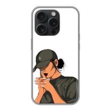 Силіконовый Чохол на iPhone 16 Pro з картинкой Модных девушек – У зеленому