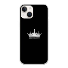 Чехол (Корона на чёрном фоне) для Айфон 15 Плюс – Белая корона