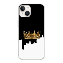 Чехол (Корона на чёрном фоне) для Айфон 15 Плюс (Золотая корона)