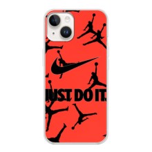 Силиконовый Чехол Nike Air Jordan на Айфон 15 Плюс – Just Do It