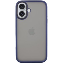 TPU+PC чехол Metal Buttons для Apple iPhone 16 (6.1") (Синий)