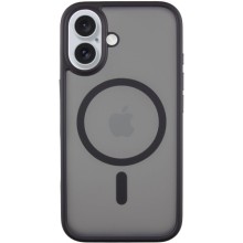 TPU+PC чехол Metal Buttons with MagSafe для Apple iPhone 16 (6.1") (Черный)