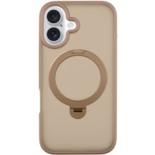 TPU+PC чехол Metal Buttons with MagSafe Colorful HQ Ring для Apple iPhone 16 (6.1") (Rose Gold)