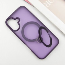 TPU+PC чехол Metal Buttons with MagSafe Colorful HQ Ring для Apple iPhone 16 (6.1") – Purple