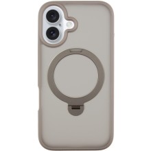 TPU+PC чехол Metal Buttons with MagSafe Colorful HQ Ring для Apple iPhone 16 (6.1") – Grey