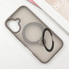 TPU+PC чехол Metal Buttons with MagSafe Colorful HQ Ring для Apple iPhone 16 (6.1") – Grey