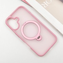 TPU+PC чехол Metal Buttons with MagSafe Colorful HQ Ring для Apple iPhone 16 (6.1") – Pink