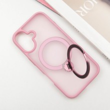 TPU+PC чехол Metal Buttons with MagSafe Colorful HQ Ring для Apple iPhone 16 (6.1") – Pink