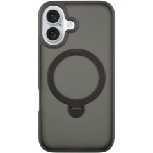 TPU+PC чехол Metal Buttons with MagSafe Colorful HQ Ring для Apple iPhone 16 (6.1") – Black