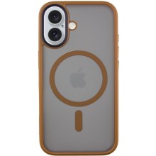 TPU+PC чехол Metal Buttons with MagSafe для Apple iPhone 16 (6.1") (Золотой)