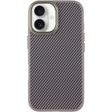 Чехол TPU+PC Carbon with MagSafe для Apple iPhone 16 (6.1") – Grey