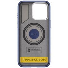 Чехол PC+Leather SGP with MagSafe для Apple iPhone 16 (6.1") – Blue