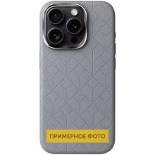 Кожаный чехол Carved with MagSafe для Apple iPhone 16 (6.1") (Grey)