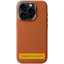 Шкіряний чохол Carved with MagSafe для Apple iPhone 16 (6.1") – Orange