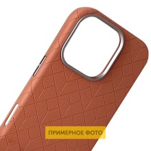 Шкіряний чохол Carved with MagSafe для Apple iPhone 16 (6.1") – Помаранчевий