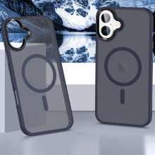 TPU+PC чохол Metal Buttons with MagSafe Colorful для Apple iPhone 16 (6.1") – Синій