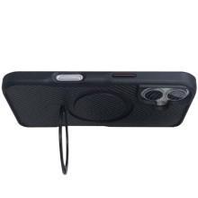 TPU+PC чехол Metal Buttons with MagSafe Carbon Ring для Apple iPhone 16 (6.1") – Черный