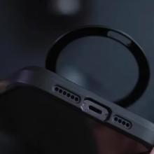 TPU+PC чехол Metal Buttons with MagSafe Carbon Ring для Apple iPhone 16 (6.1") – Черный