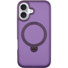 TPU+PC чохол Metal Buttons with MagSafe Colorful HQ Ring для Apple iPhone 16 (6.1") – Фіолетовий