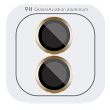 Защитное стекло Metal Classic на камеру (в упак.) для Apple iPhone 16 (6.1") / 16 Plus (6.7") – Золотой