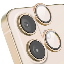 Защитное стекло Metal Classic на камеру (в упак.) для Apple iPhone 16 (6.1") / 16 Plus (6.7") – Золотой
