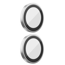 Защитное стекло BlueO Metal на камеру для Apple iPhone 16 (6.1") / 16 Plus (6.7") – Серебряный