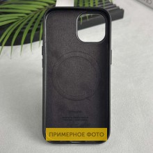Кожаный чехол Leather Case (AAA) with MagSafe and Animation для Apple iPhone 16 (6.1") – Черный