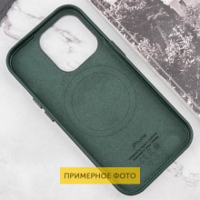 Кожаный чехол Leather Case (AAA) with MagSafe and Animation для Apple iPhone 16 (6.1") – Зеленый