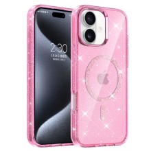 Чехол TPU Eclipse Sparkle (MagFit) для Apple iPhone 16 (6.1") – Розовый