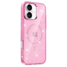 Чехол TPU Eclipse Sparkle (MagFit) для Apple iPhone 16 (6.1") – Розовый